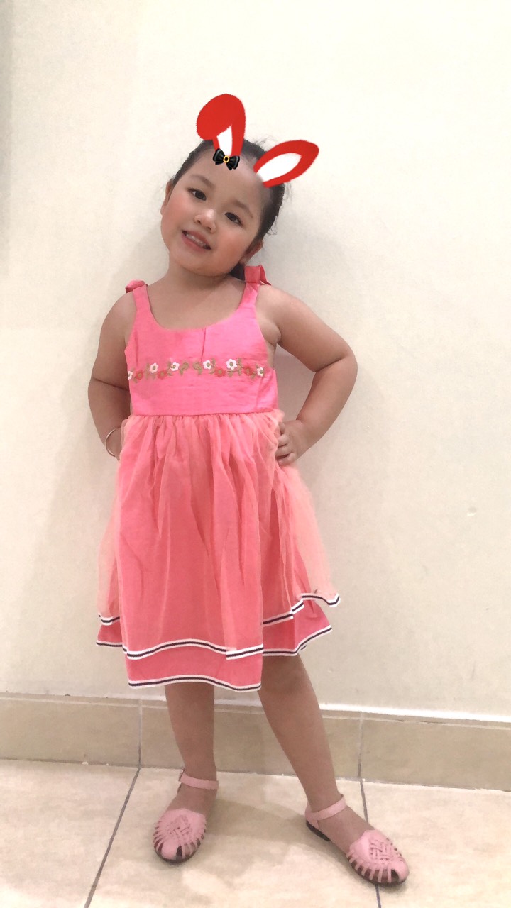 [HCM] Đầm xòe bé gái/ Đầm bé gái chất tơ mềm mịn dành cho bé từ 10kg đến 20kg. Đầm bé gái màu hồng mẫu mới xinh xắn