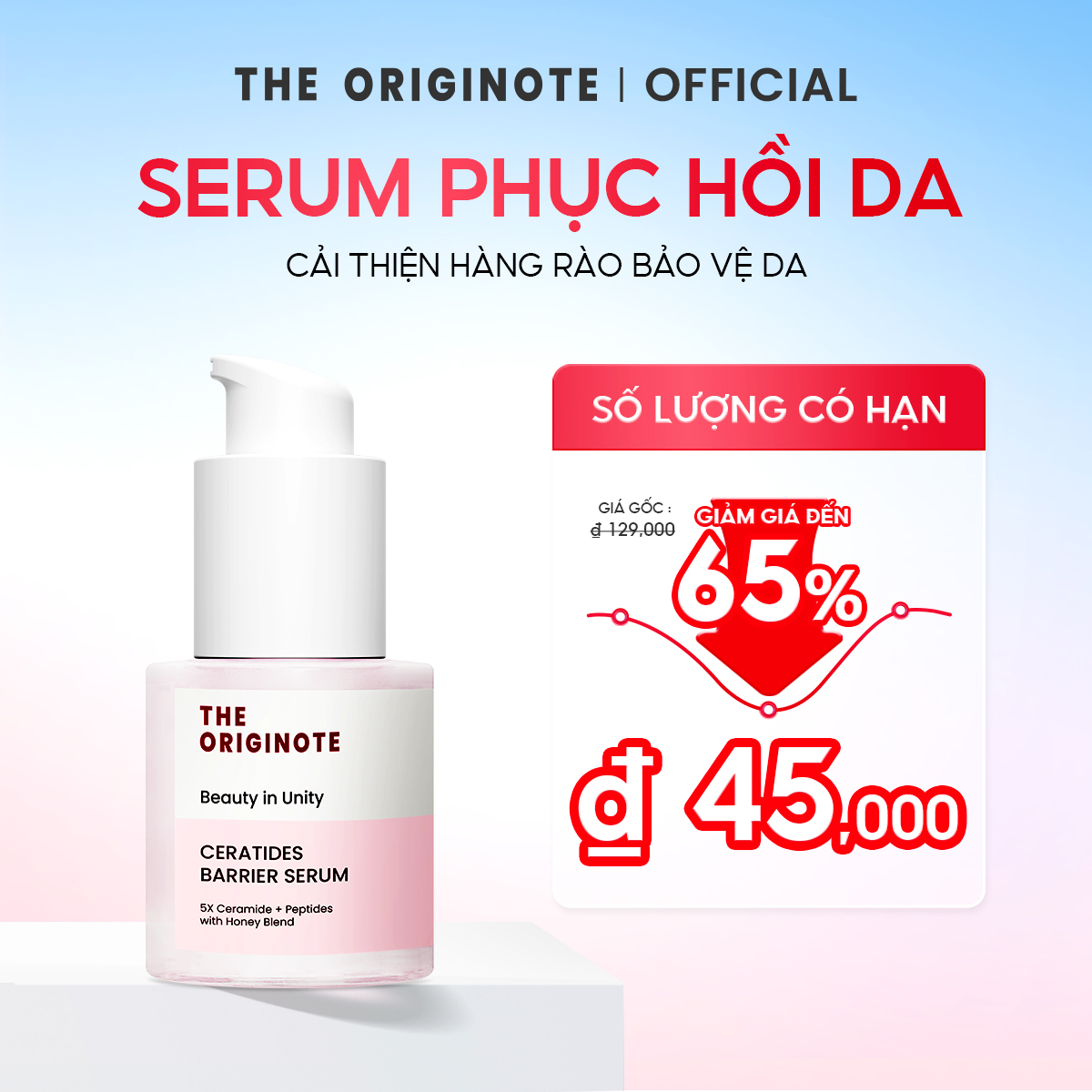 Serum phục hồi da The Originote dưỡng ẩm da mặt giảm mụn cải thiện hàng rào bảo vệ da tinh chất 20ml