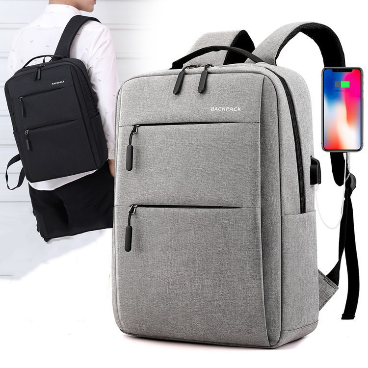 [HCM]Balo laptop nam nữ vải Polyester Hàn Quốc chống nước tích hợp cổng sạc USB thông minh