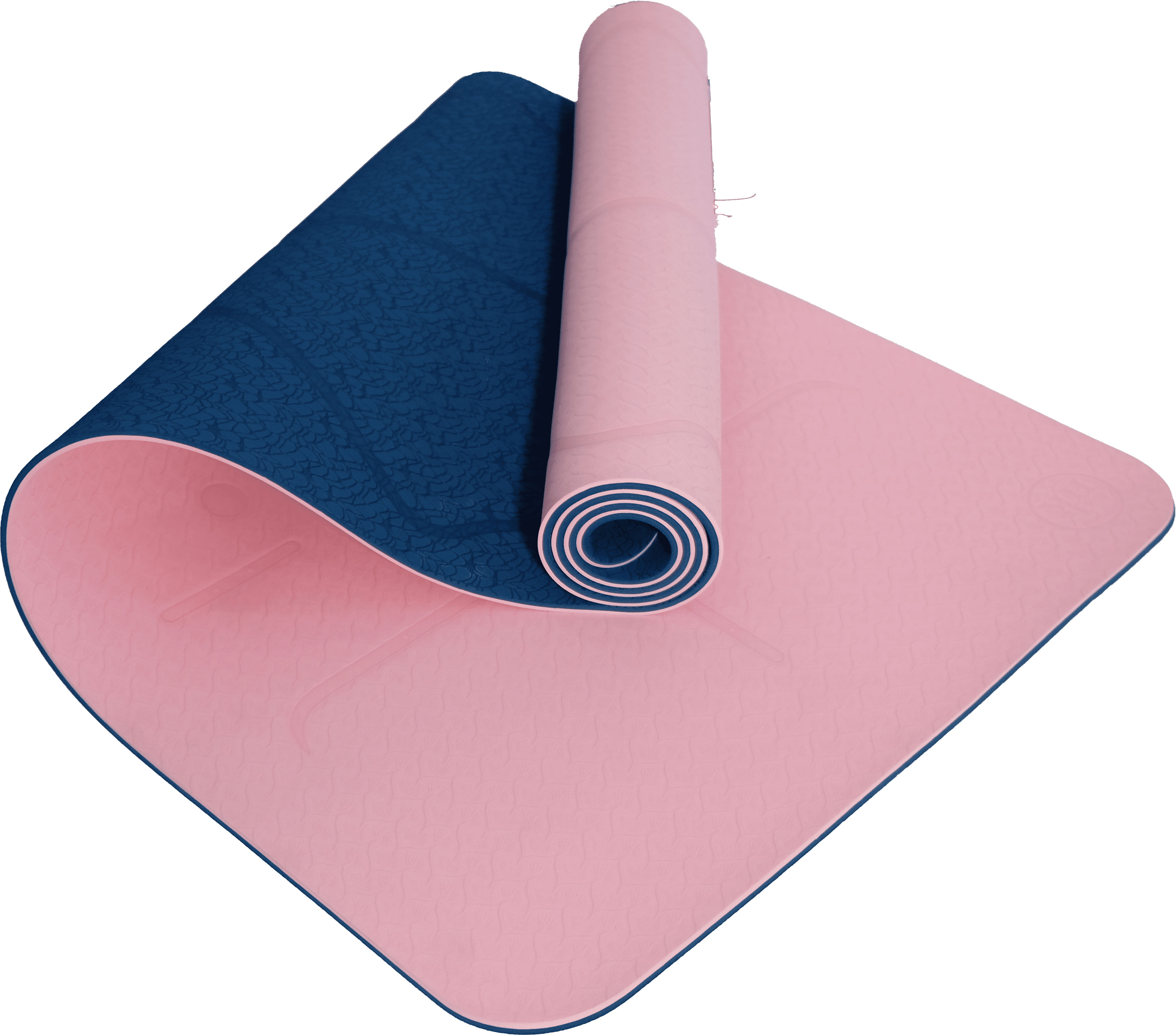 Thảm Yoga ĐỊNH TUYẾN MIKIE MAT 2 MÀU - NAVY HỒNG - TPE - Dày 6mm - Thành phần cao su non tự nhiên - Chống trượt, Không mùi