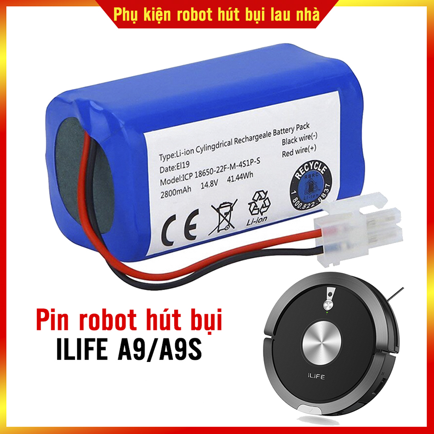 Pin robot hút bụi ILIFE A9/A9S Hàng chính hãng bảo hành 3 tháng ( Lỗi 1 đổi 1 trong 3 tháng
