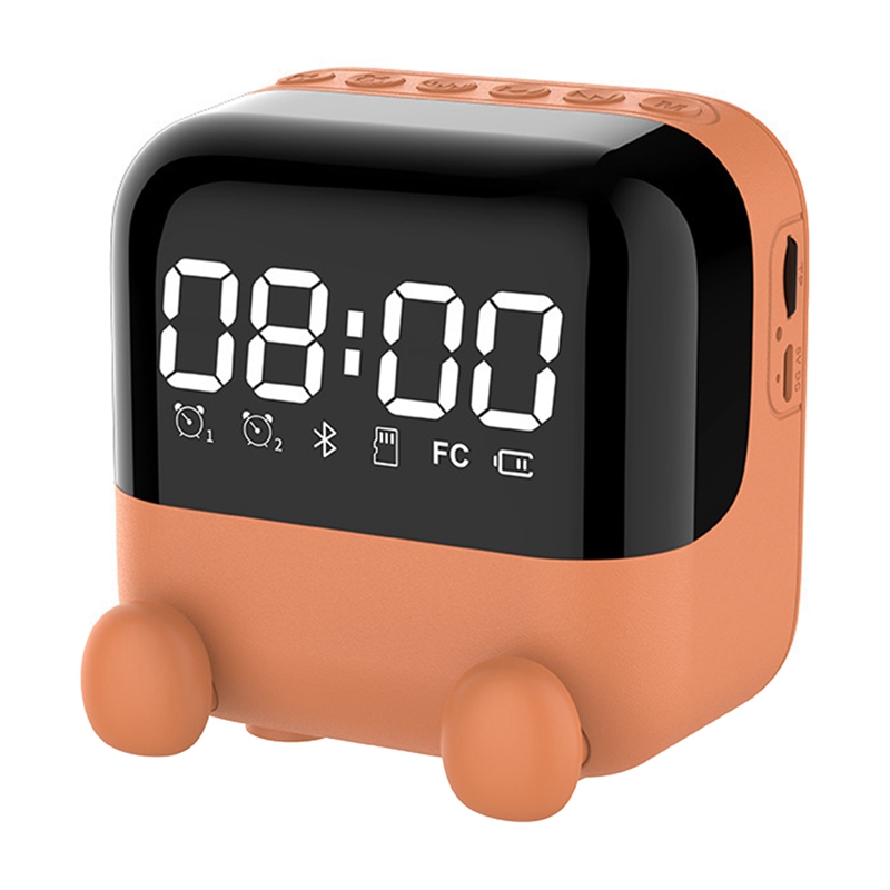 Wireless FM Radio Portable Bluetooth Speaker Desktop Alarm Clock with LED