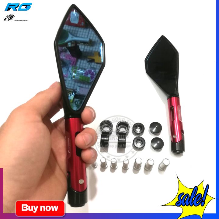 Gương chiếu hậu rizoma 5 cạnh - 1 cặp đỏ