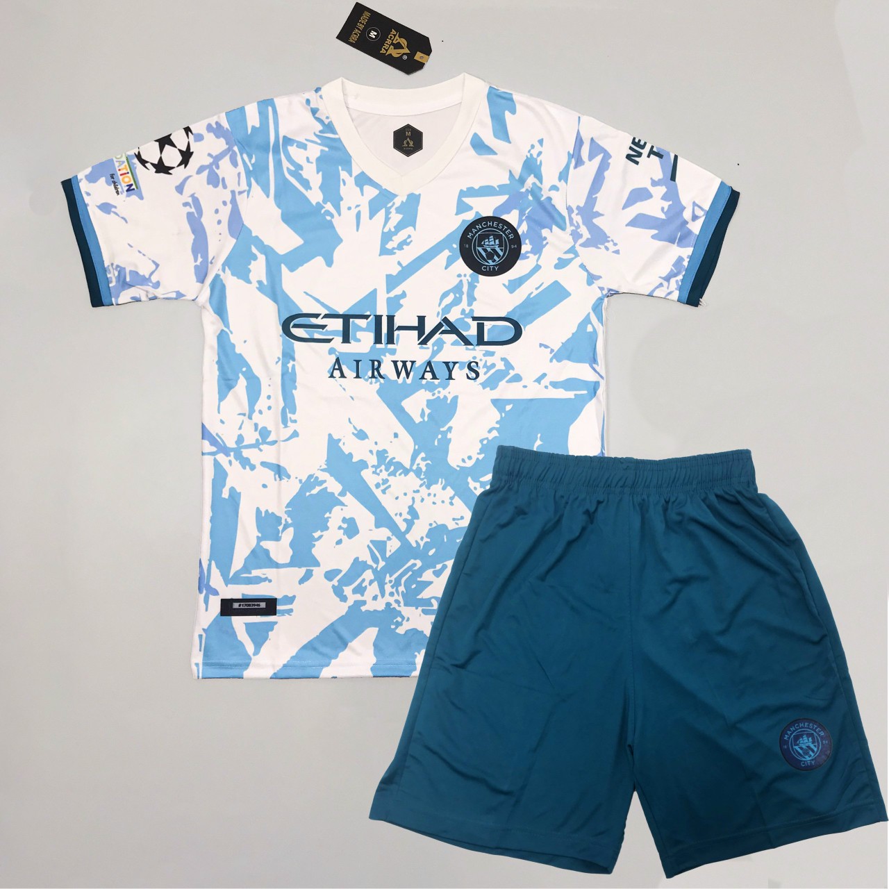 Áo bóng đá clb manchester city - thun thái cao cấp - co giãn 4 chiều