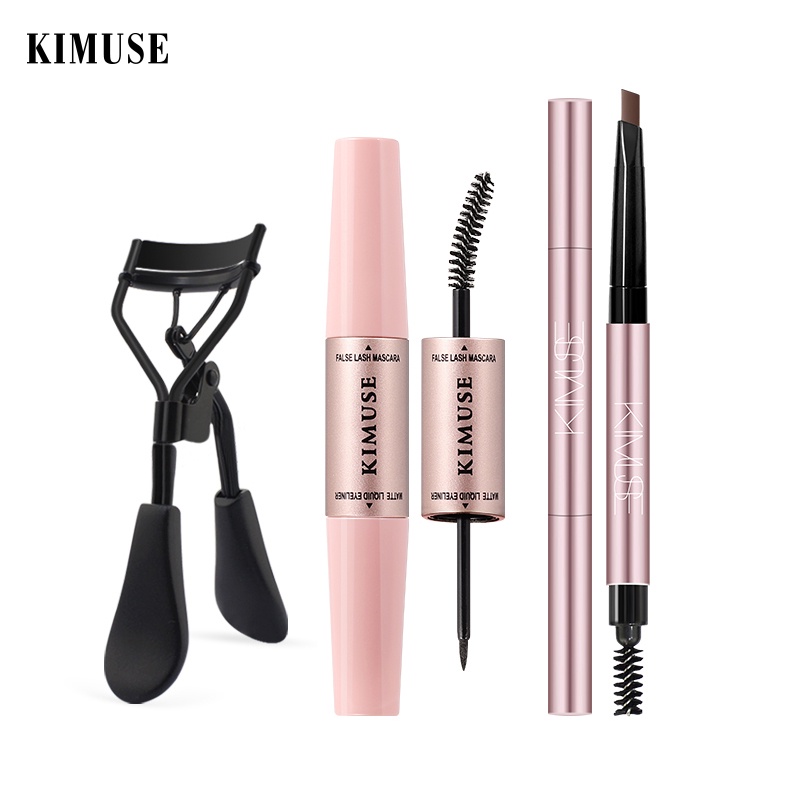 Kimuse 2 trong 1 Mascara không thấm nước Kẻ mắt + Chì kẻ mày hai đầu + Bộ
