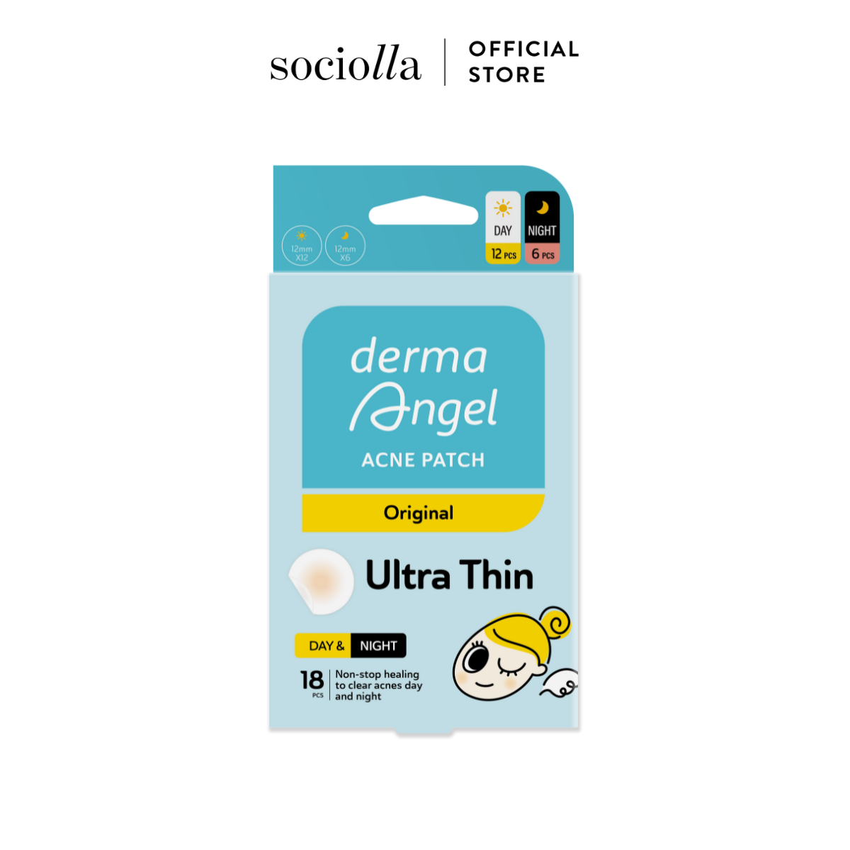 Miếng Dán Mụn Derma Angel Dành Cho Cả Ngày 12 + 6 Miếng