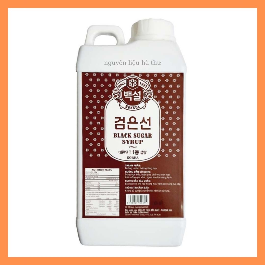 Siro đường đen Hàn Quốc can 1000ml-nguyên liệu làm trà sữa