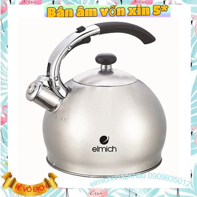Ấm Đun Nước Bếp Từ Inox304 Elmich 3l El3373. Ấm đun nước pha sữa mini có còi reo khi nước sôi cực kỳ tiện lợi