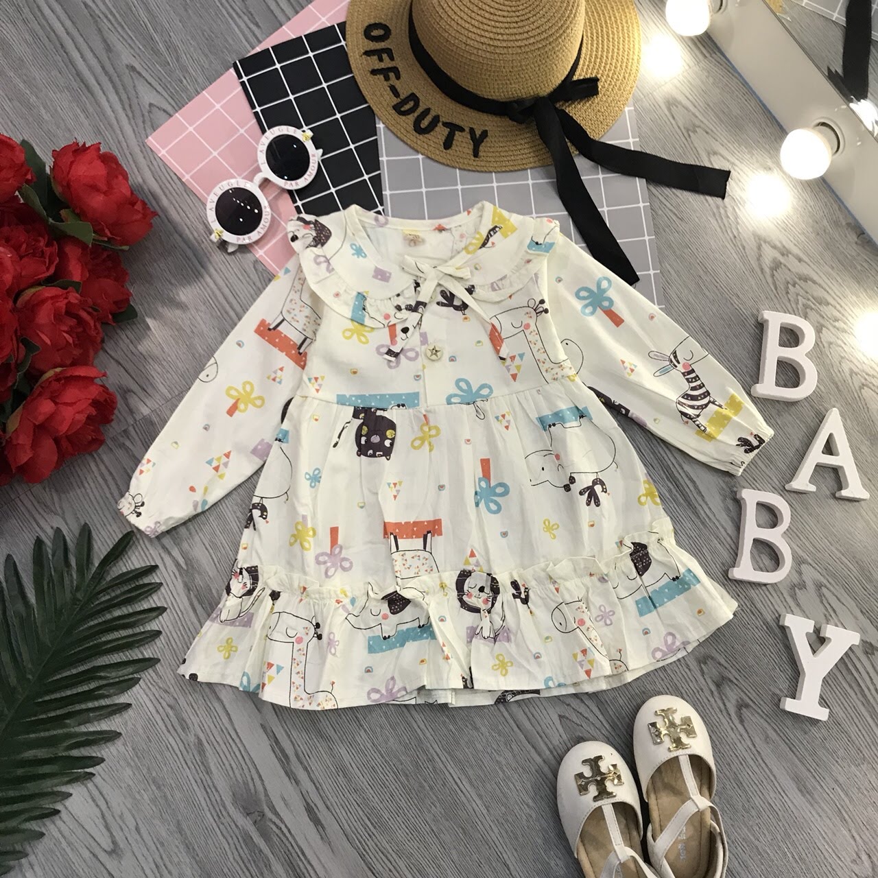 Váy chất kate dành cho bé gái 8 - 18 kg - mẫu lấy ngẫu nhiên