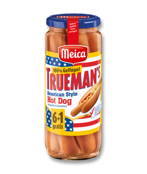 Xúc xích ĐứcTrueman’s American Style Hot Dog hiệu Meica hộp 540gr (6+1 gratis)