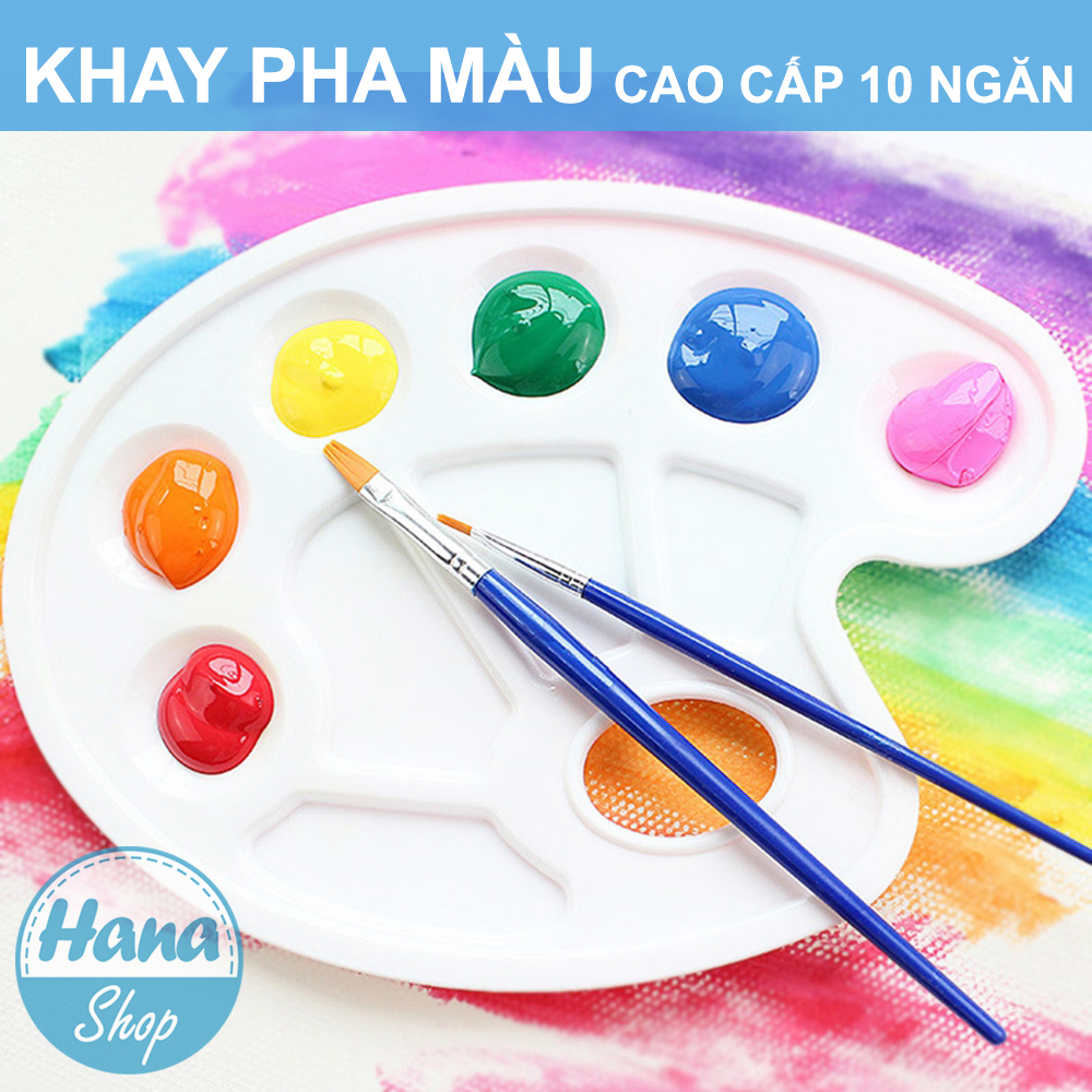 Khay pha màu 10 ngăn cao cấp - vẽ màu nước,acrylic,gouache