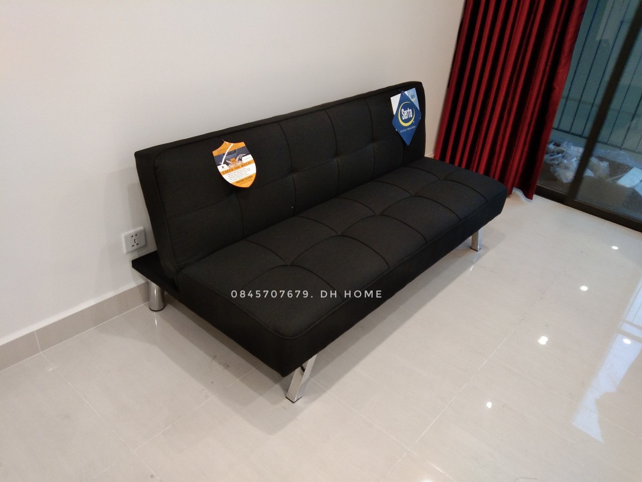 Ghế sofa giường đa năng - sofa bed màu đen vải bố mịn sang trọng