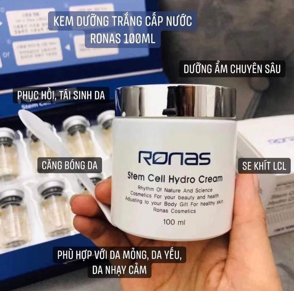 Kem Ronas-Dưỡng trắng da, cấp ẩm Ronas Stem Cell Hydro Cream
