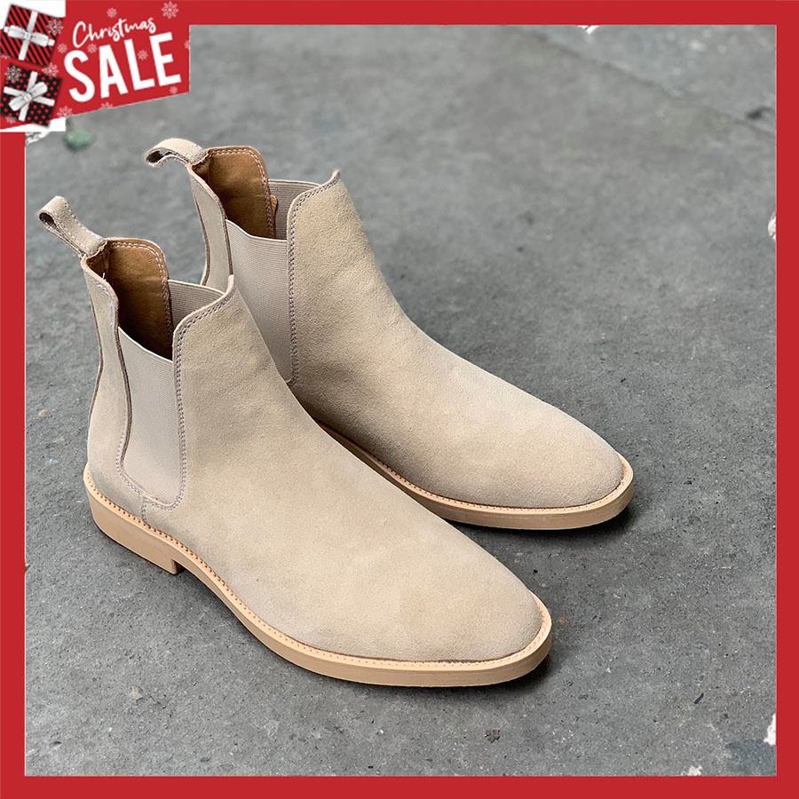 Chelsea Boots Da Lộn Tan