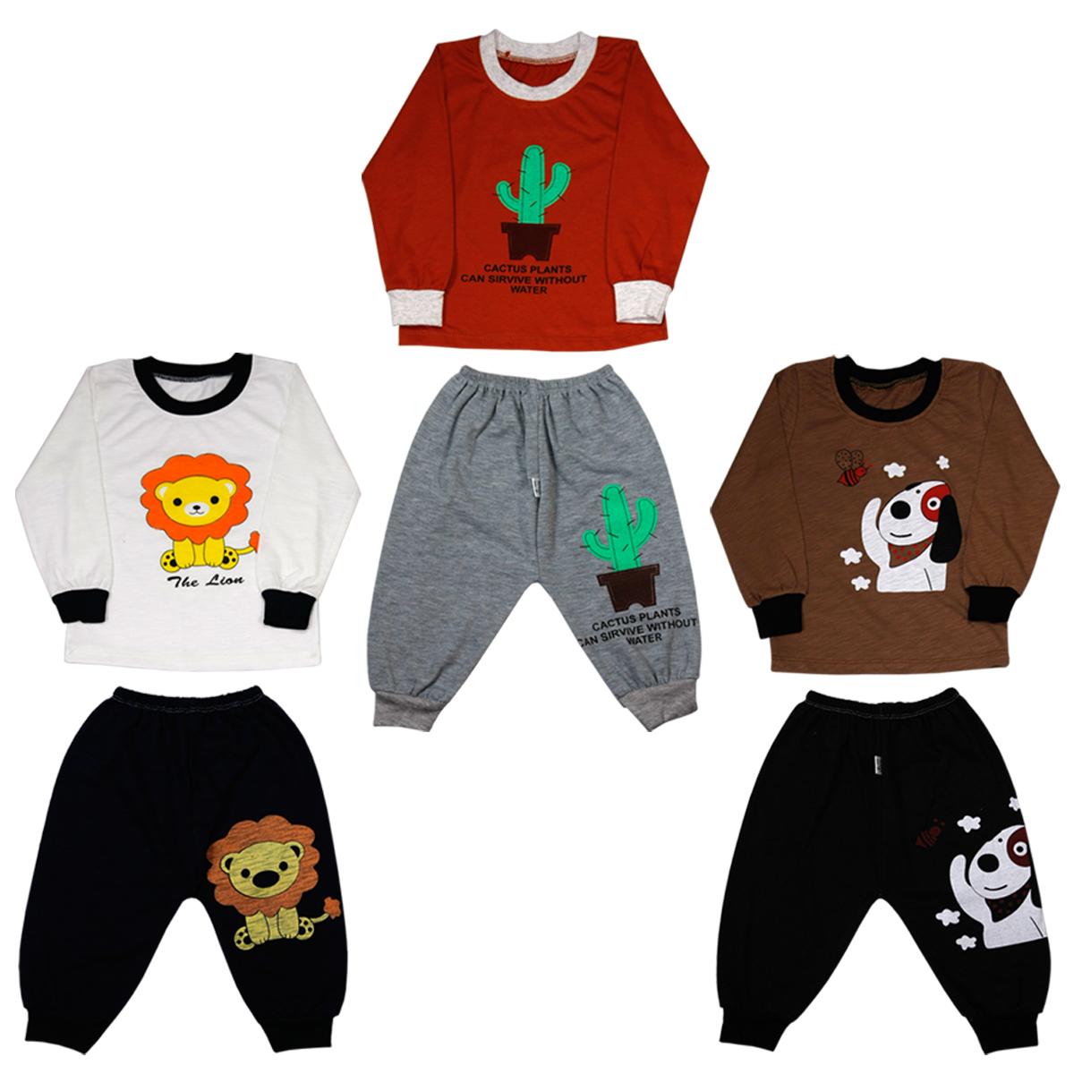 Combo 3 Bộ quần áo dài tay cotton thu đông cho bé trai từ 7-16kg 3BCTHMA Booba.shop
