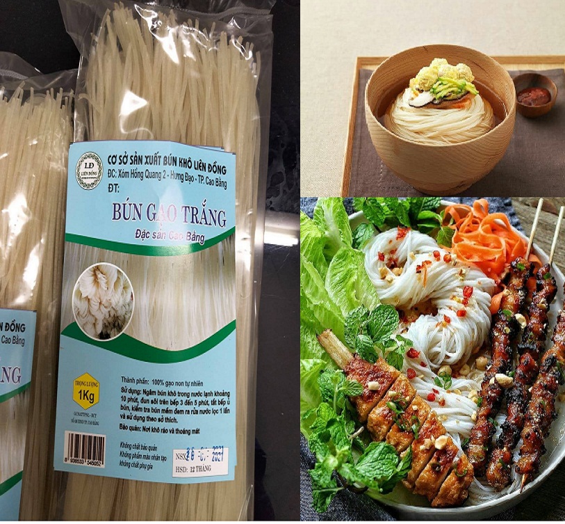 Bún khô gạo trắng 500g. Bún sạch Không tẩy. Bún khô Liên Đồng