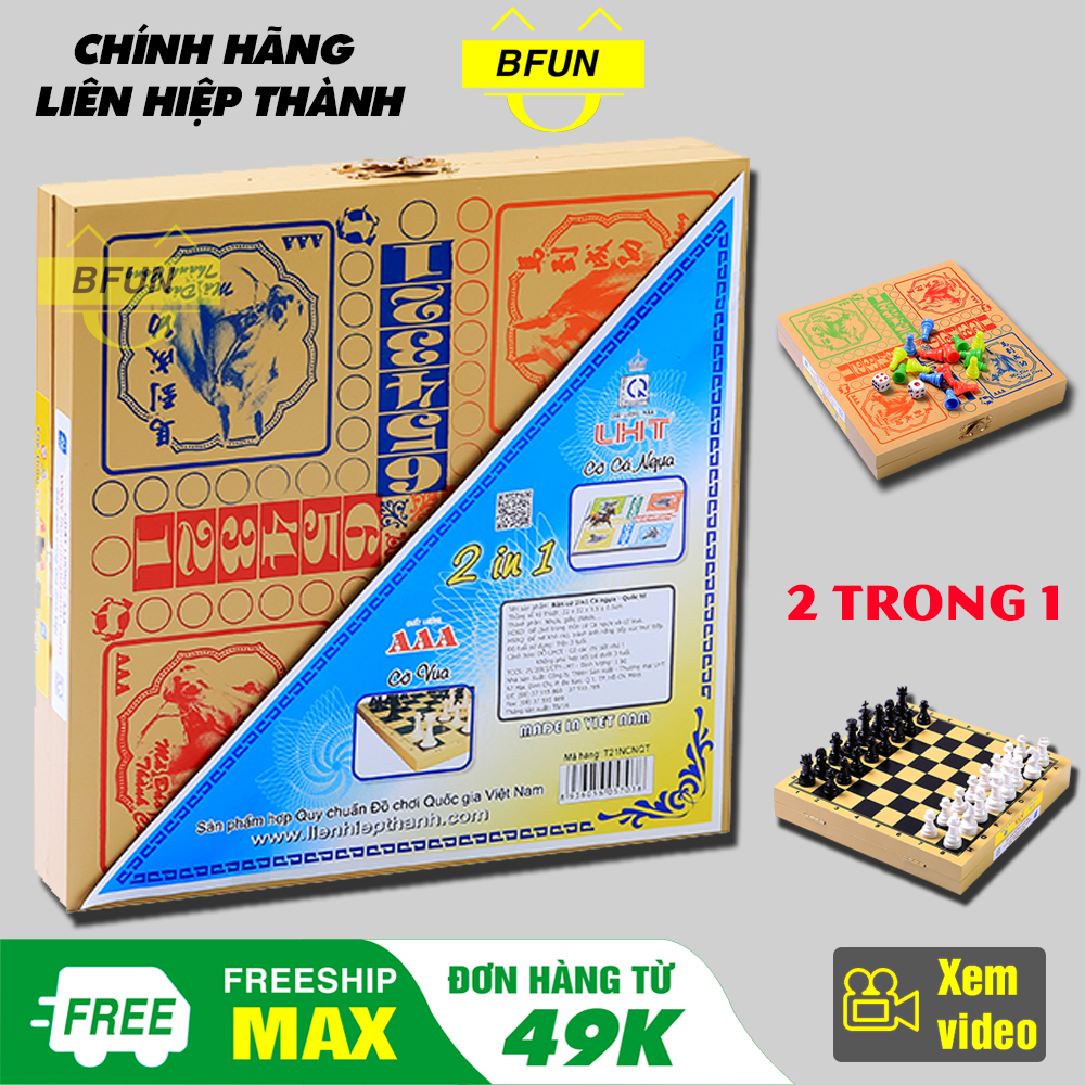Bộ Cờ 2 Trong 1 Cao Cấp LIÊN HIỆP THÀNH - Bàn Cờ Vua Quốc Tế + Cờ Cá Ngựa, Trò Chơi Trí Tuệ   Đồ Chơi Trẻ Em BFUN