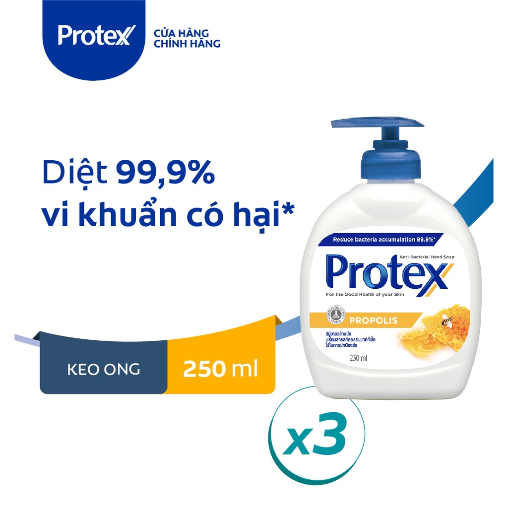 Nước rửa tay diệt khuẩn Protex Propolis keo ong 250ml/chai