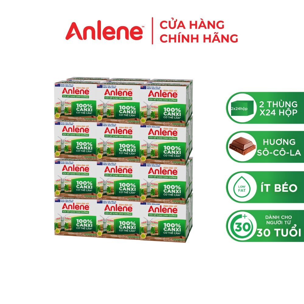 [Voucher giảm đến 26%]Combo 2 Thùng Sữa Nước Anlene Hương Socola 110Ml