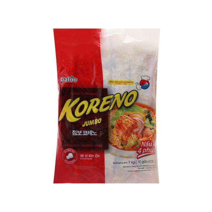 Túi 10 gói Mì Koreno Jumbo kim chi 1kg