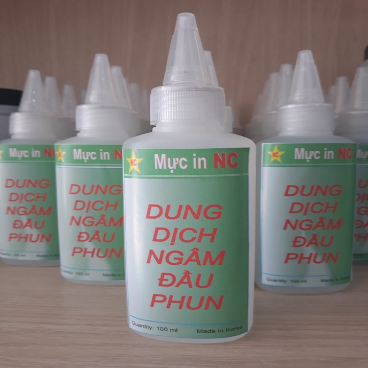 Bộ 2 chai nước dung dịch ngâm rửa đầu phun cực mạnh, nhanh hết nghẽn đầu phun. Có hướng dẫn cách ngâm hóa chất này cho máy in phun