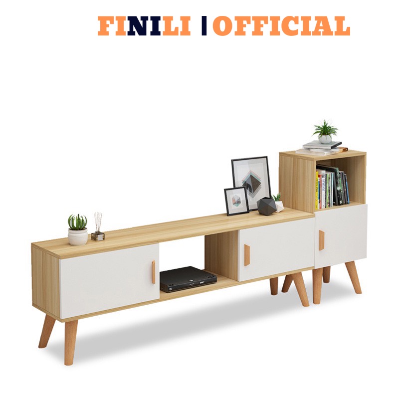 FREESHIP (Mã BMIN100 giảm 100k đơn từ 499k) Combo Kệ tivi phòng khách, kệ tivi phòng ngủ có chân thiết kế bắc âu gỗ công nghiệp (Full Phụ Kiện Lắp Ráp Đơn Giản) FINILIO4.12