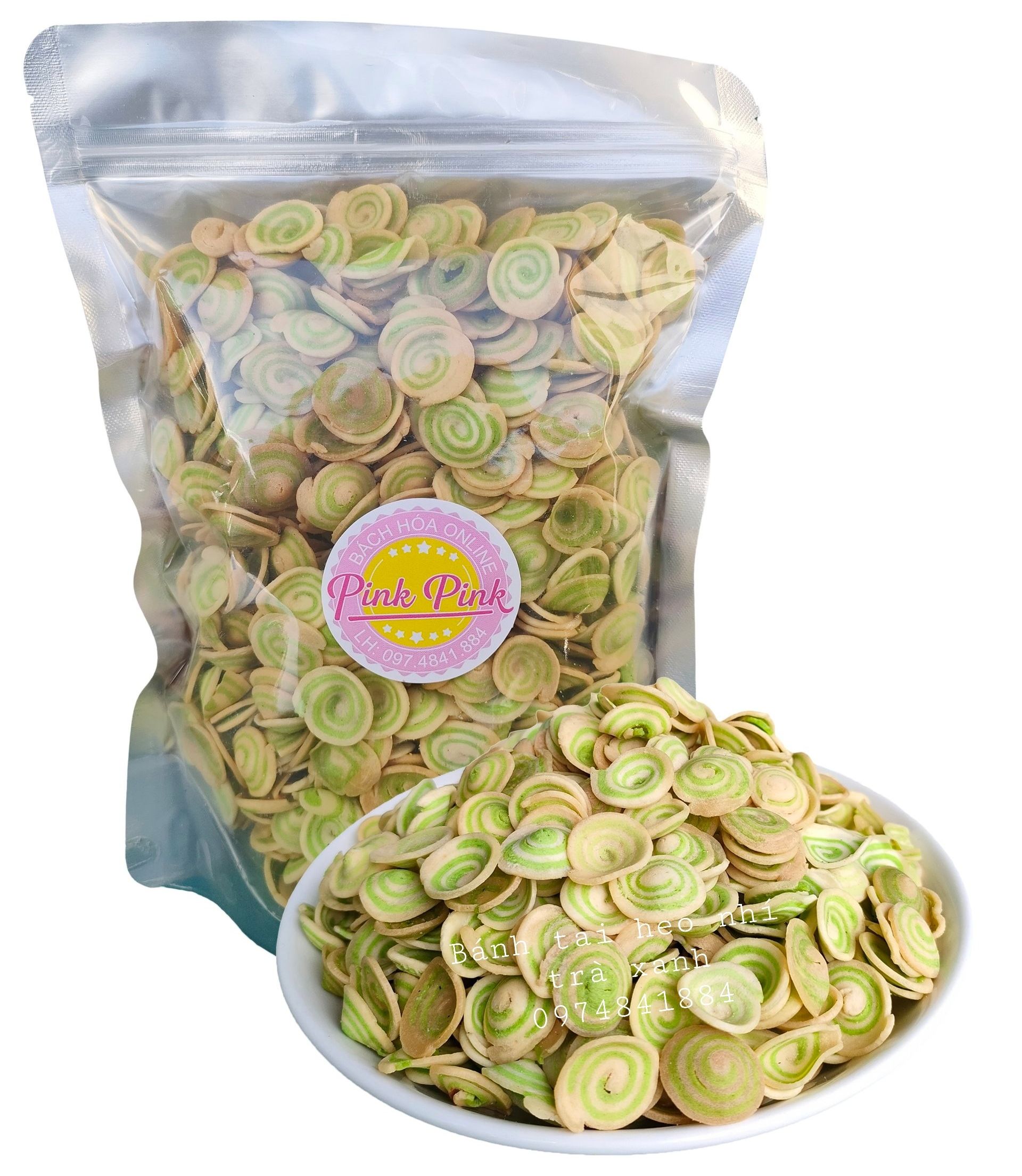 500G BÁNH TAI HEO NHÍ TRÀ XANH - đồ ăn vặt