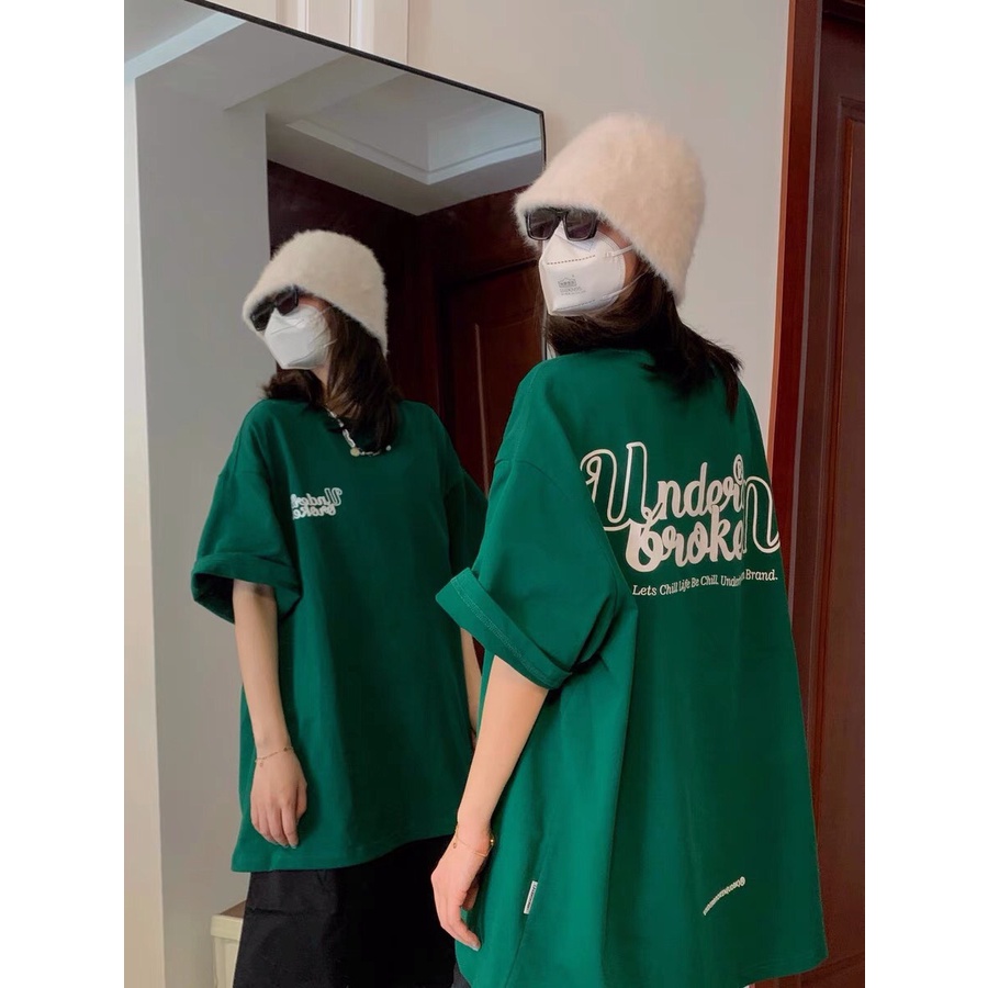 Áo Thun Unisex Form Dáng Rộng Tay Lỡ In Chữ Underbroken Phong Cách Hàn Quốc.