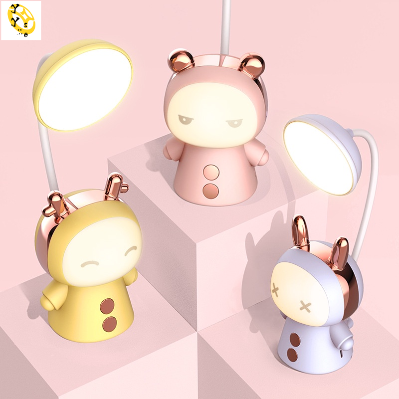 Hoạt hình đèn led để bàn gấp sạc bảo vệ mắt đèn bàn học sinh trẻ em đèn bàn đèn ngủ đèn ngủ
