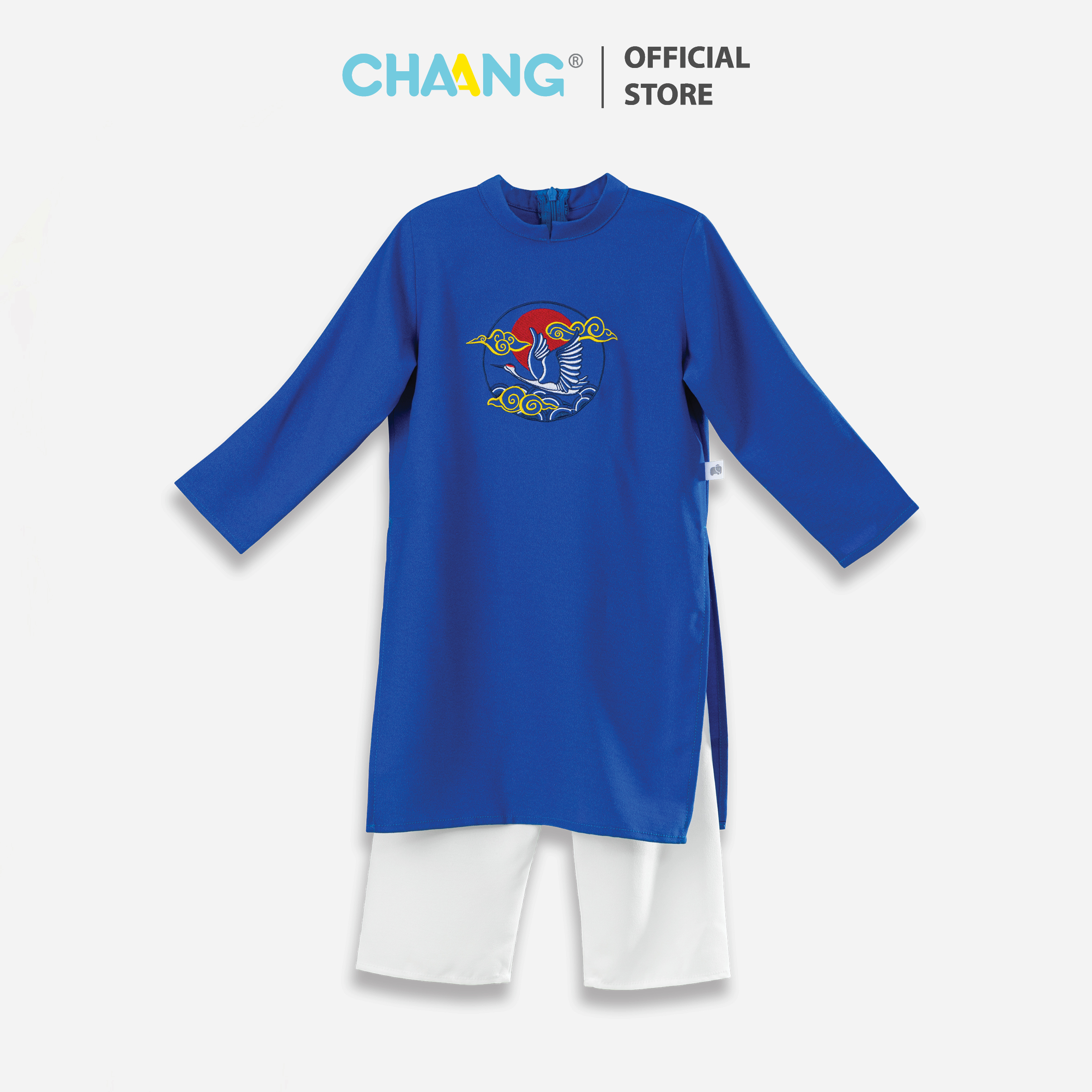 Bộ áo dài bé trai Chaang xanh biển