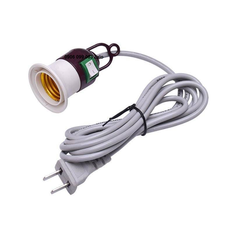 Đuôi đèn, đui đèn liền dây có công tắc dây dài 2 mét, 7 mét