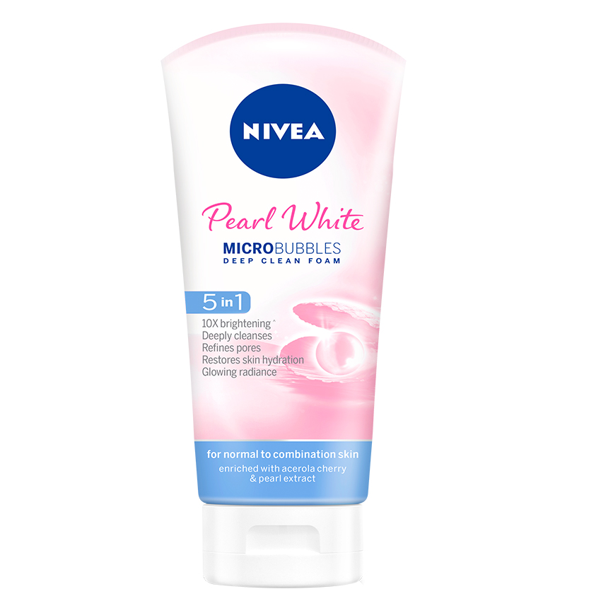 Sữa rửa mặt nữ nivea pearl white đất sét ngọc trai làm sáng da, sạch sâu 100g - 81295- mỹ phẩm mộc lan