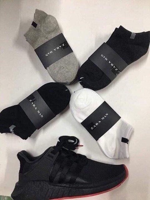 Tất Zara Man Nam Nữ - Họa Tiết Trơn, Thấm Hút Mồ Hôi, Kháng Khuẩn