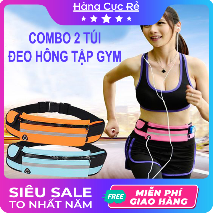 Combo 2 Túi thể thao đeo hông tập GYM, chạy bộ - Túi đựng điện thoại di động, có đai đeo bụng tập thể dục tiện dụng - Shop Hàng Cực Rẻ