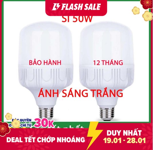 Bóng đèn led trụ 50W siêu sáng-tiết kiệm điện năng-Bảo hành 12 tháng