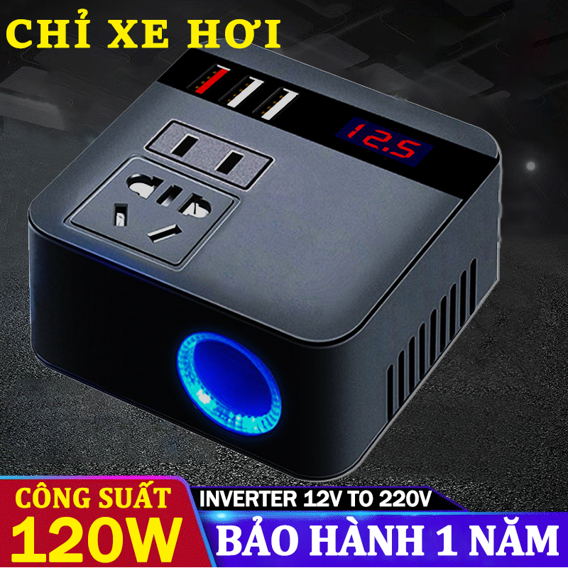 (chỉ xe hơi)Inverter 12v to 220v,bộ chuyển đổi điện 12v sang 220v ô tô ,biến điện 12v / 24v ra 220v,