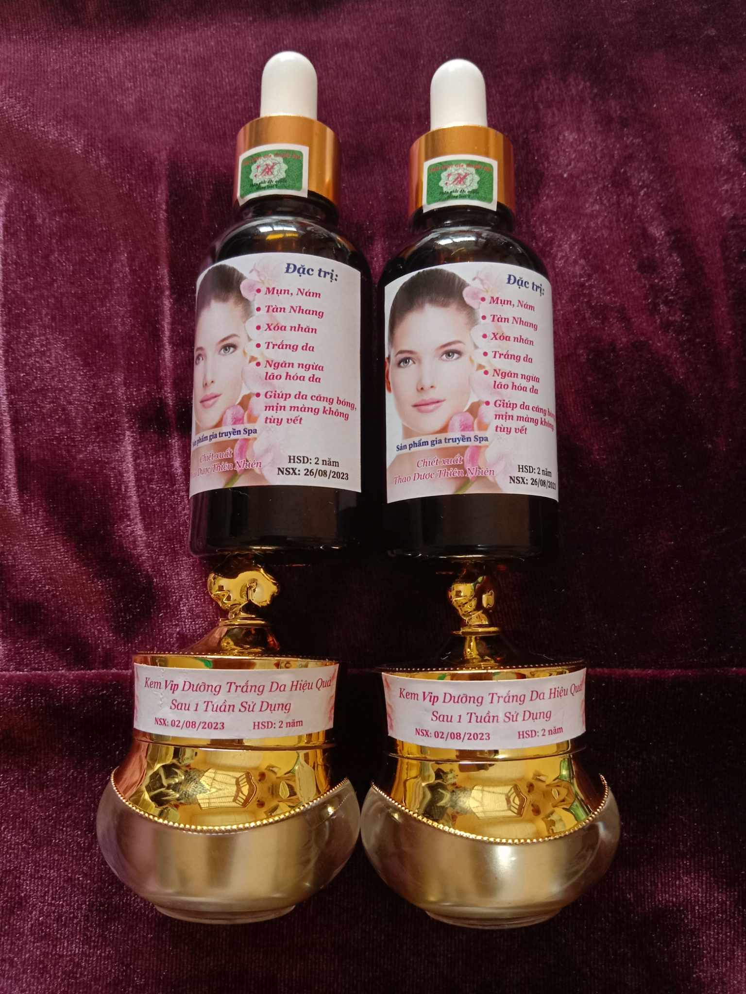 Combo 4: 2 serum tái tạo + 2 kem dưỡng