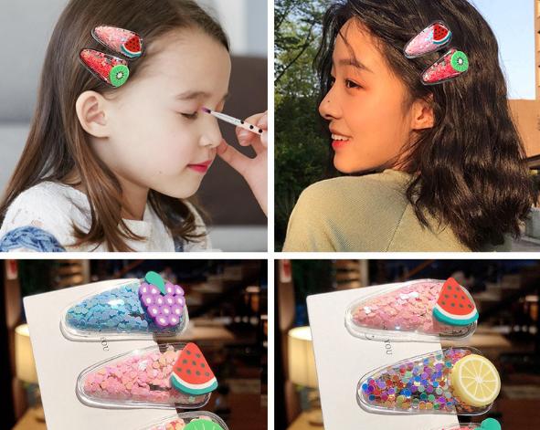 [HCM]KẸP TÓC MÁI BẤM TÓC TRÁI CÂY CUTE PK110