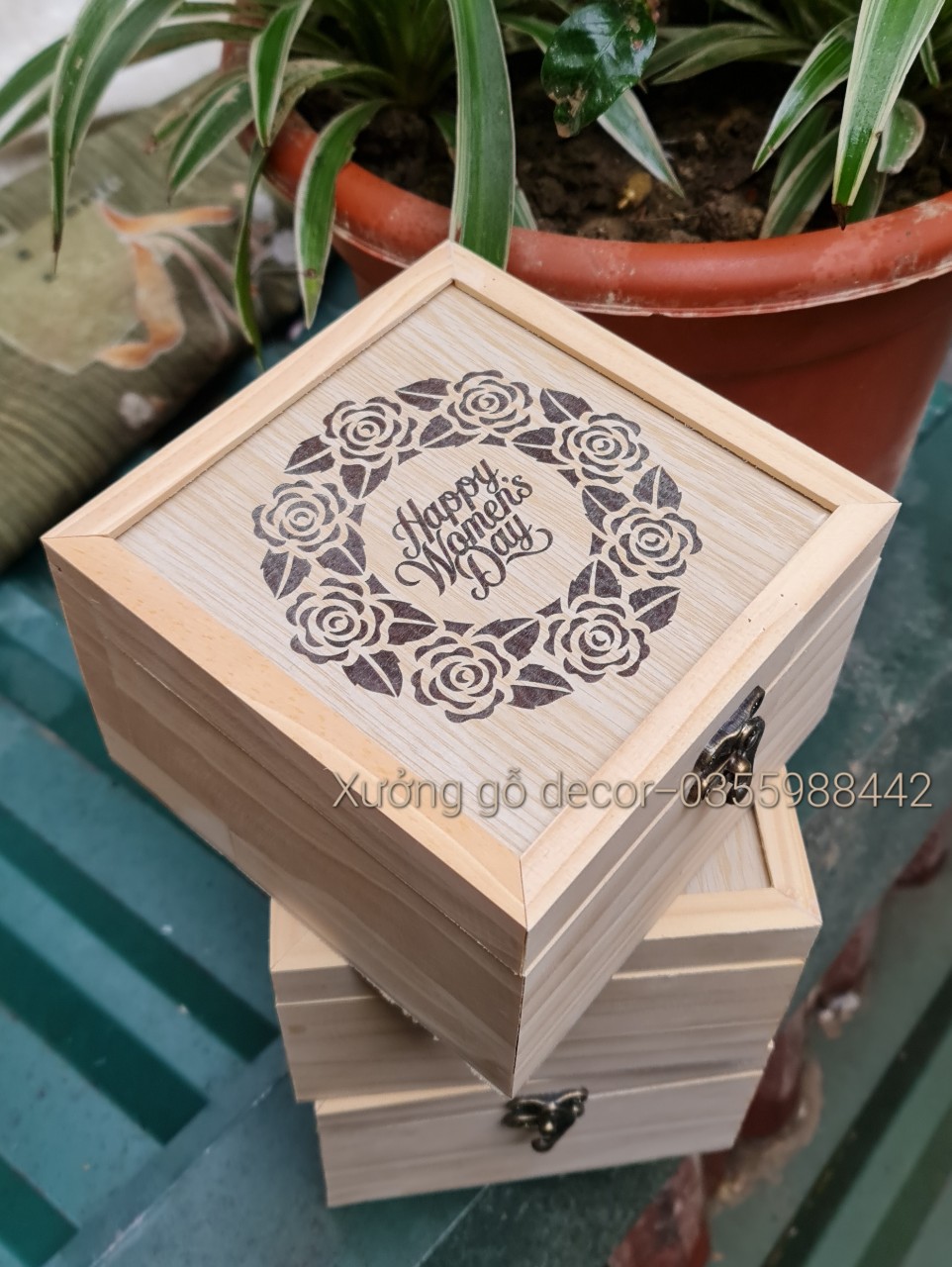 Hộp Đựng Quà Tặng Mĩ Phẩm,Trang Sức Làm Qùa Tặng Sinh Nhật, Valentine, Ngày Lễ 8/3, 20/10 Bằng Gỗ