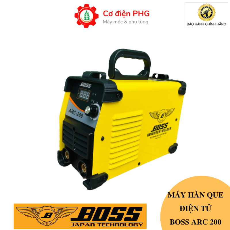 Máy hàn điện tử boss arc 200a | công suất 200a| công nghệ nhật bản | bảo hành 18 tháng