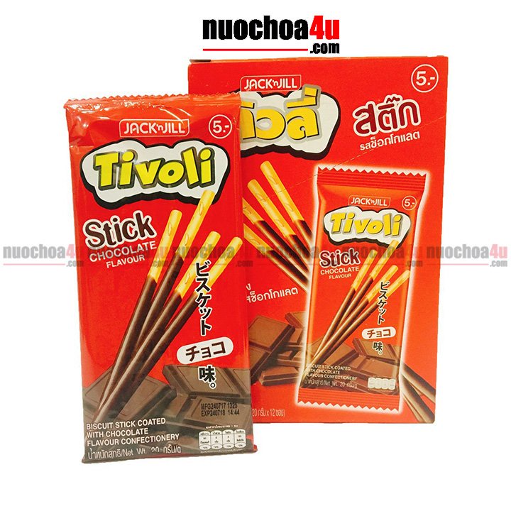Bánh Quy Bánh Que Socola Thái Lan - JACK N JILL - Tivoli Stick 20g  Hộp 12
