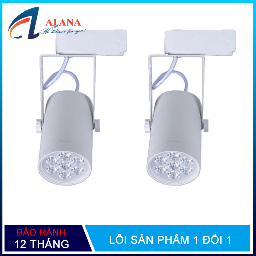 Bộ 2 đèn led rọi ray 7w vỏ trắng ánh sáng trắng