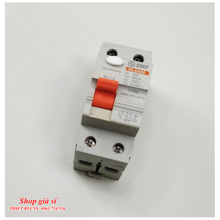 Cầu dao chống giật SINO 2P 40A 30mA 240V  - Chính hãng