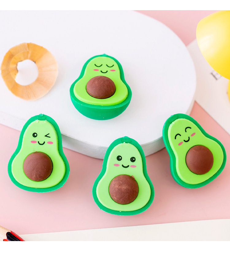 Combo 3 gôm tẩy hình trái bơ dễ thương cho học sinh