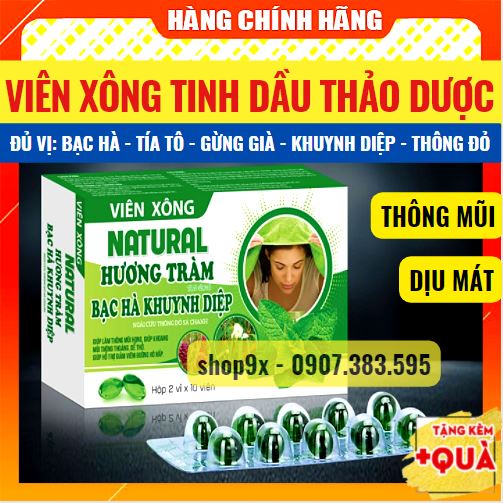 Viên xông hương tràm báo gấm - tinh dầu thảo dược xông giải cảm