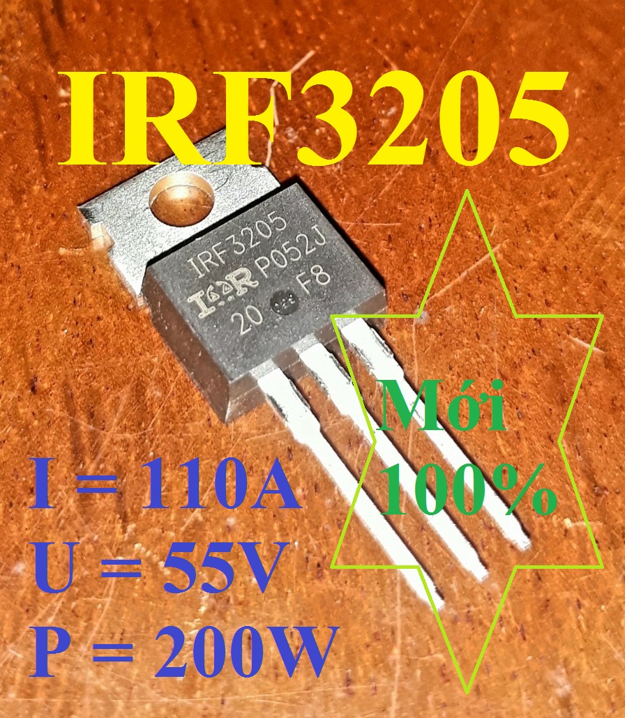 2 mosfet irf3205 – 110a 55v 200w chính hãng ir – mới 100% irf 3205