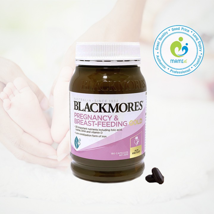 Viên uống bổ sung vitamin cho bà bầu và sau sinh Blackmores Pregnancy & Breast-Feeding Gold, Úc