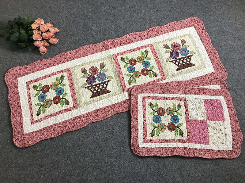 SET 3 THẢM COTTON HÀN QUỐC THÍCH HỢP TRẢI SÀN GHẾ SOFA Ô TÔ - Vòng hoa hồng