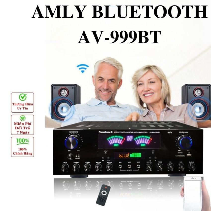 Amly sunbuck av999, âm ly karaoke, amply bluetooth AV-999BT chính hãng, công suất cực lớn , đánh nhạc siêu hay