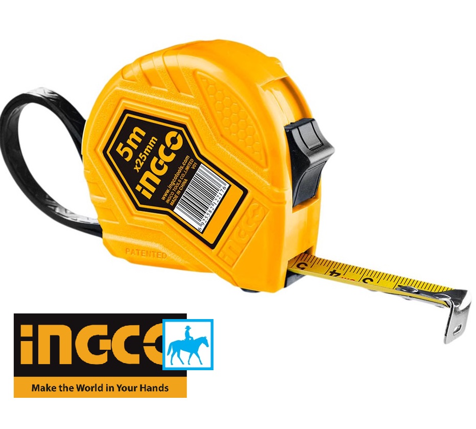 Thước cuộn 5 mét thép nền vàng 5m x 25mm ingco hsmt0835 hsmt26525